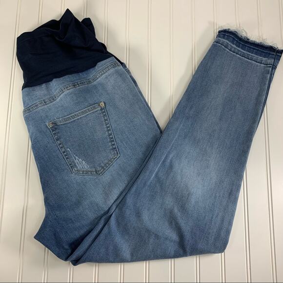 Time Tru Over Belly Maternity Jeans Large 12-14 - Picture 1 of 6